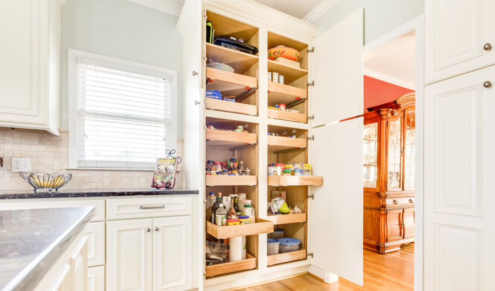 Wellborn cabinet pantry with pull-out drawers